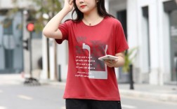 胖人女装红色上衣夏装