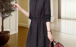 中年中长袖连衣裙，如何选显瘦又时髦？