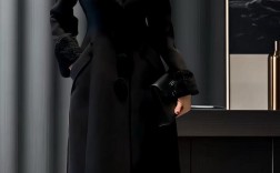 毛呢中款外套毛领女装