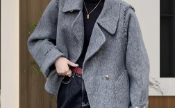 短款双面呢女装外套搭配