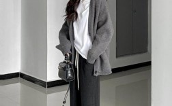 女装灰色短毛衣搭衬衣