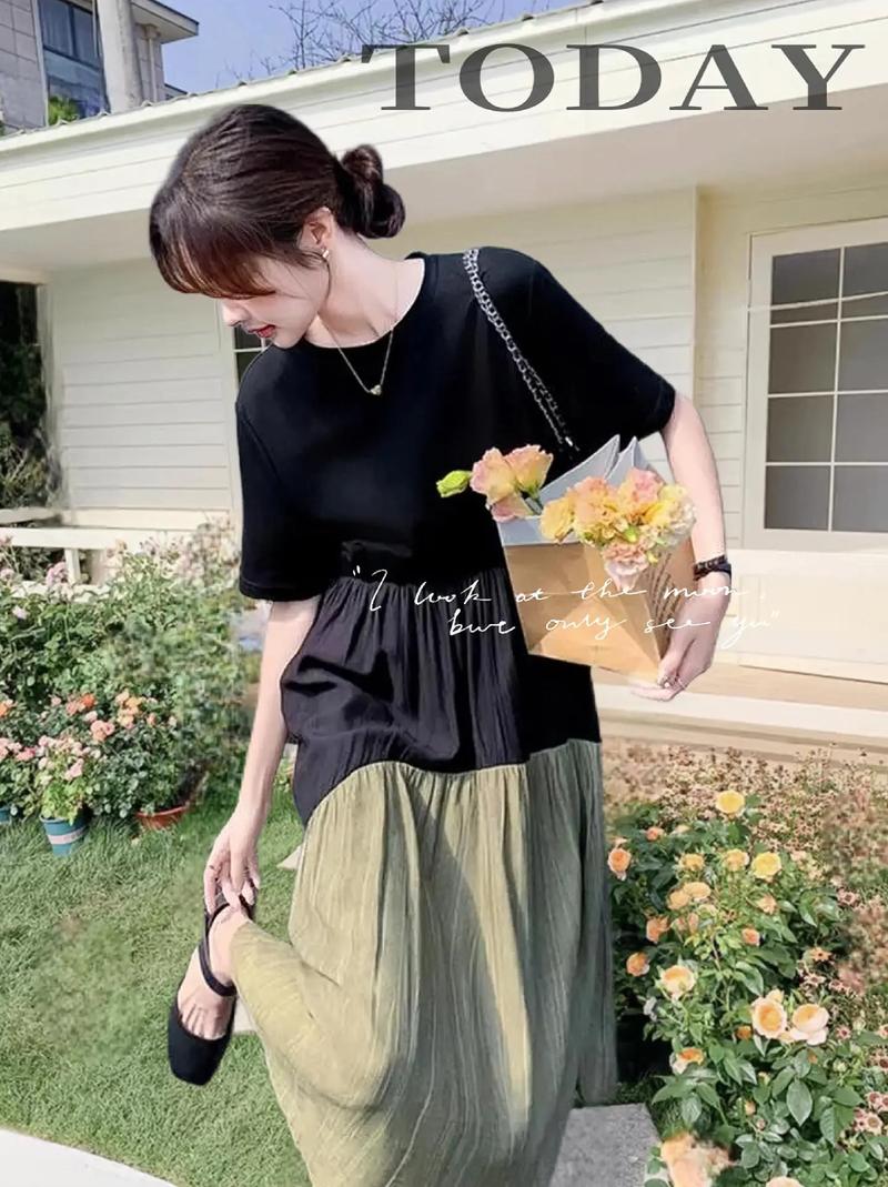 t元素夏季女装拼接连衣裙，拼接设计如何显瘦显白？-图2
