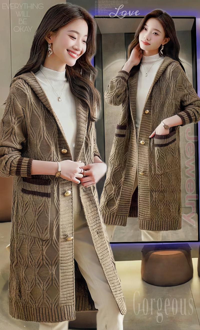 中长款毛衣外套女图，显瘦百搭怎么选？-图3