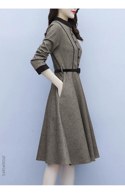 女装毛呢长袖格子连衣裙怎么选？-图3