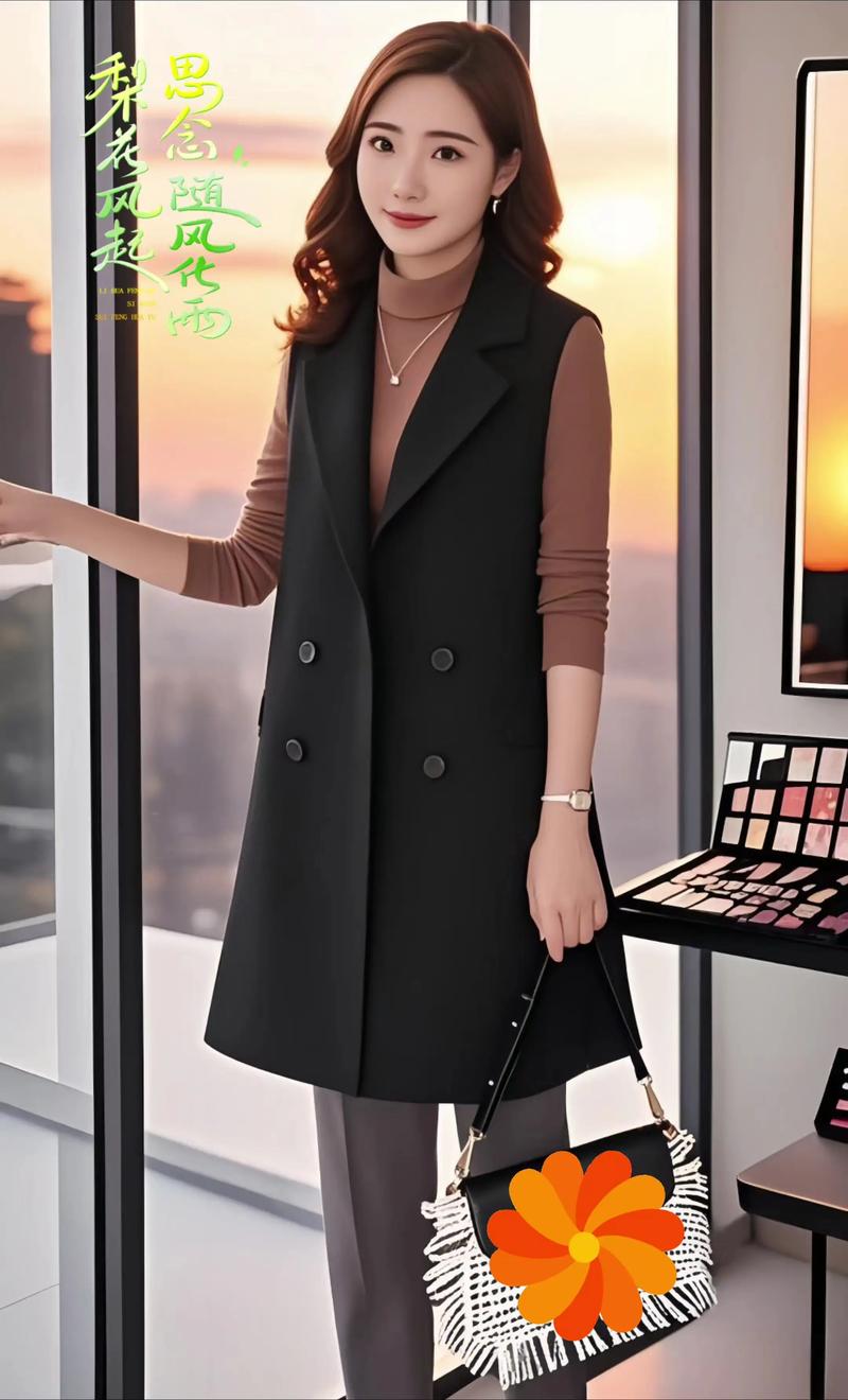 无袖长马甲女装怎么搭才好看？-图1