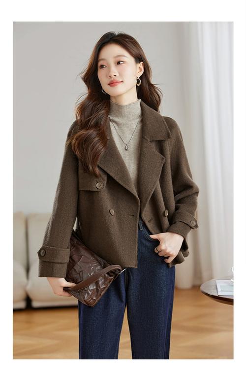 女装廲身毛呢外套短款显胖吗？-图2