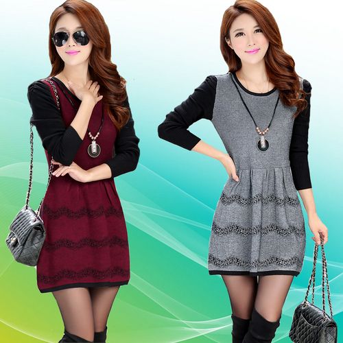 蘑菇街女装中袖连衣裙-图3