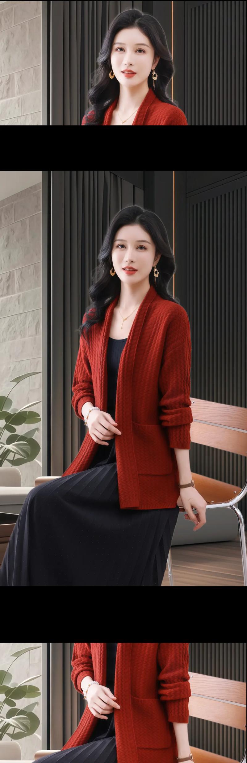 长款毛衣外套如何搭配更显气质？-图2