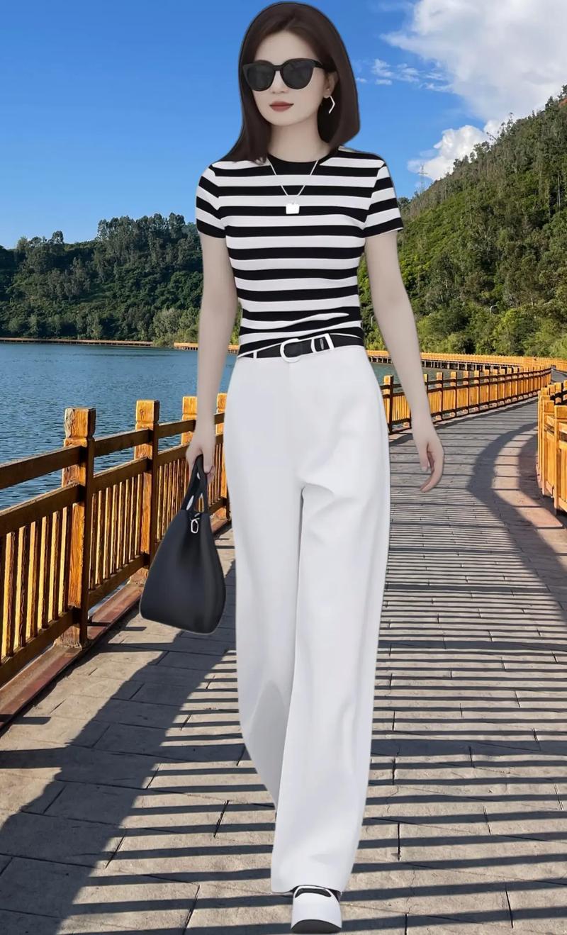 夏季女装搭配图片长裤-图1