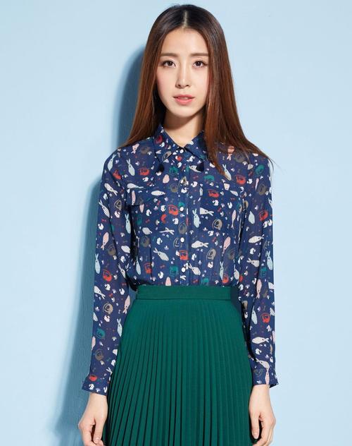 韩版印花女装衬衫图片,风格怎么选?-图1 韩版印花女装衬衫图片,风格怎么选?-图1