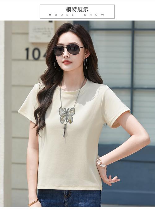 白色T恤女装图片有哪些款式？-图1
