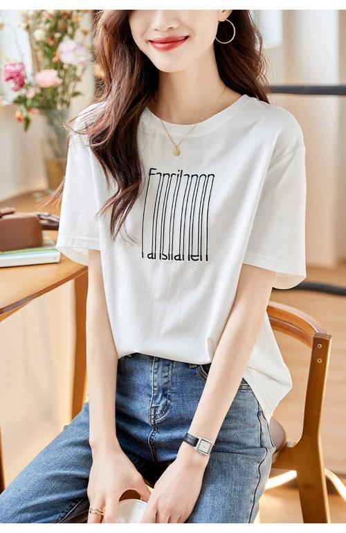 白色T恤女装图片有哪些款式？-图3
