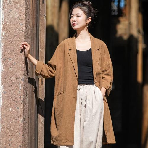 棉麻长款外套怎么搭配显瘦又时髦？-图3