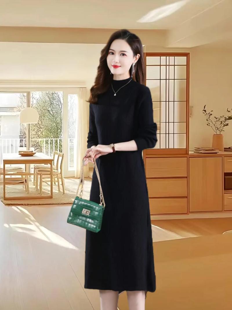 冬季中长款连衣裙怎么选才显瘦又保暖？-图2