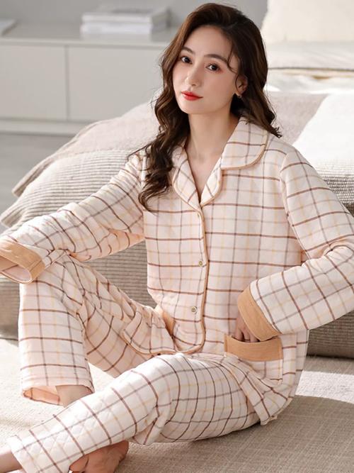 女装家居棉服套装图片，哪种款式最保暖舒适？-图2