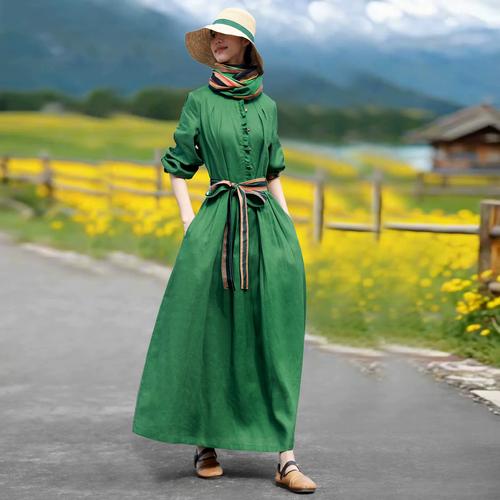 绿色民族风女装裙子有哪些款式？-图1