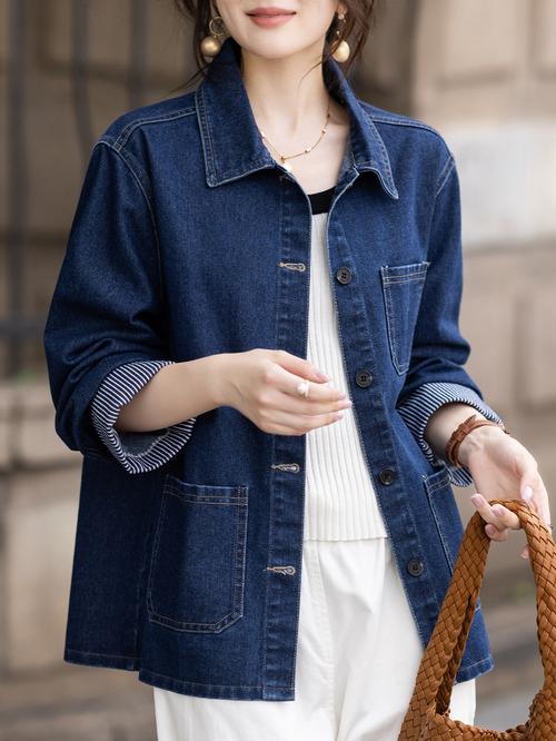 女装牛仔上衣外套长款，显瘦百搭吗？-图1