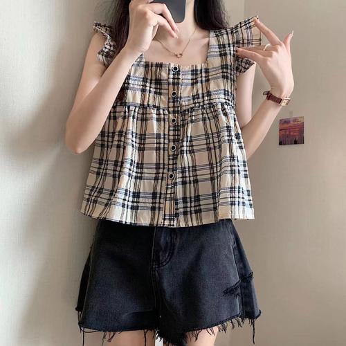 夏天女装短袖格子上衣怎么选?-图3 夏天女装短袖格子上衣怎么选?-图3