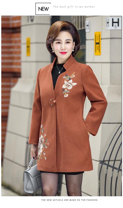 中年女装外套妈妈毛泥-图2