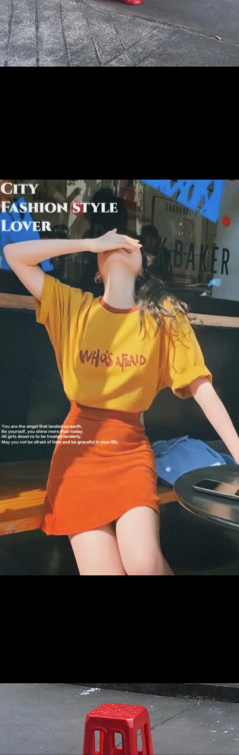 橙色短袖怎么搭好看?-图1 橙色短袖怎么搭好看?-图1