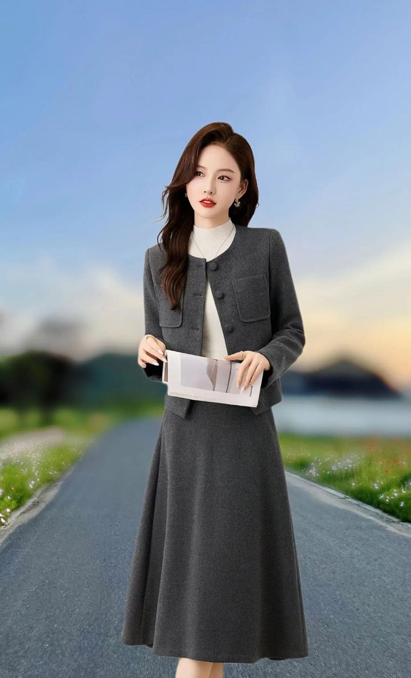 冬季毛呢职业女装套裙，如何选显气质又保暖？-图1