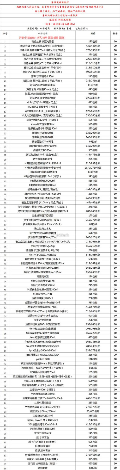 西黛护肤品统一零售价是多少？-图1