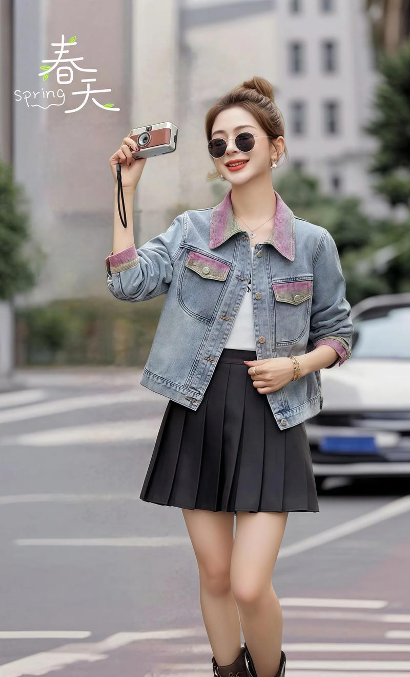 春季牛仔外套怎么搭出彩？-图2