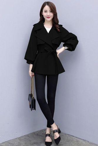 黑色修身风衣图片,显瘦效果如何?-图2 黑色修身风衣图片,显瘦效果如何?-图2