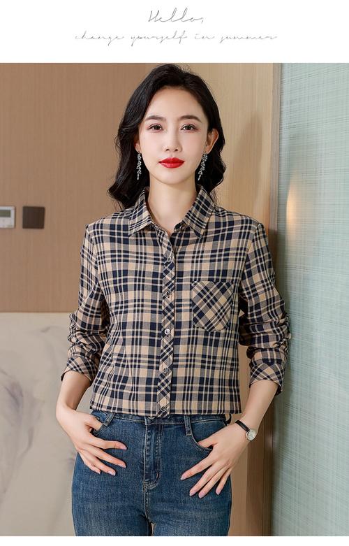 这款女装休闲格子衬衫图片有哪些款式？-图3