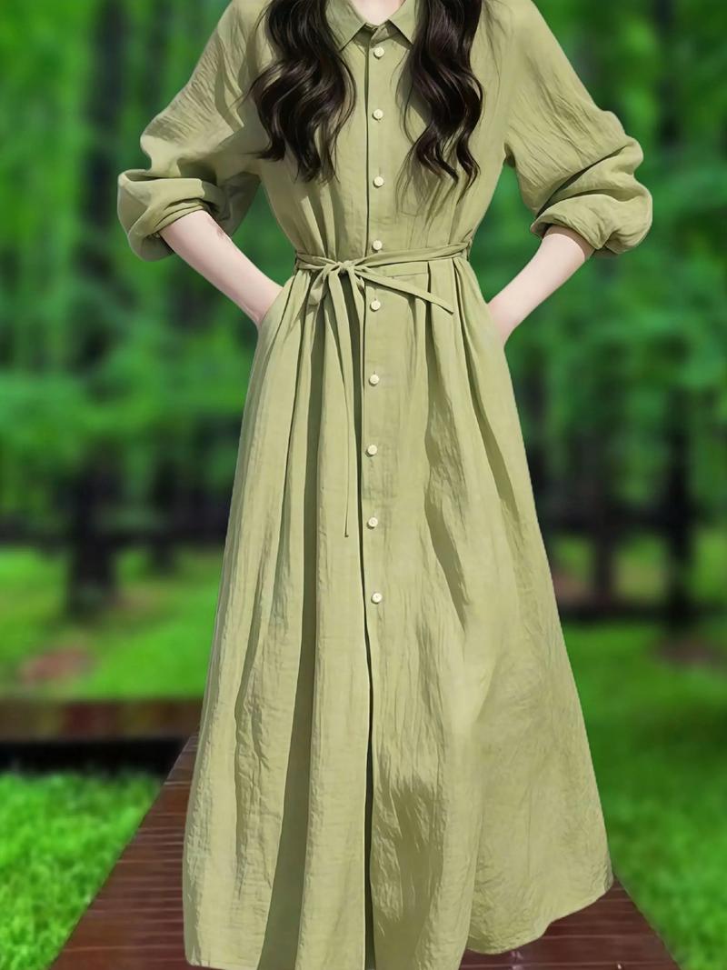 春装新款女装绿色衣服-图1