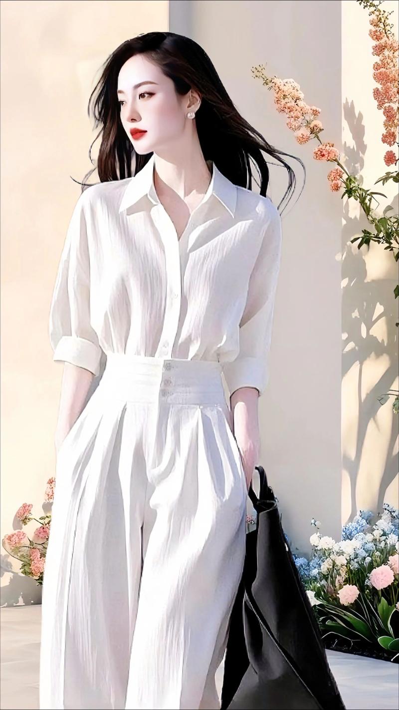 白色休闲衬衣女装套装怎么选？-图1
