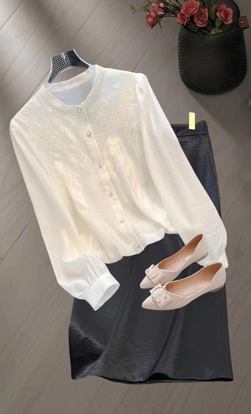 白色休闲衬衣女装套装怎么选？-图2