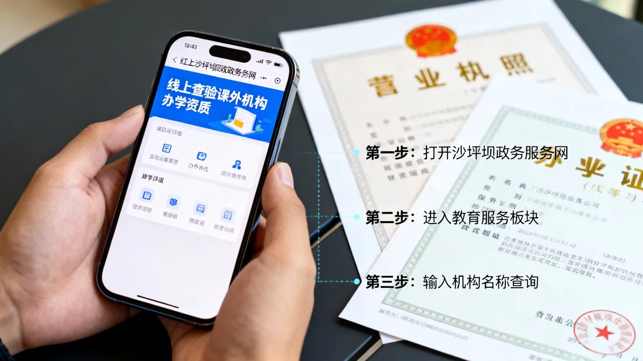 重庆沙坪坝课外机构办学资质，线上查验完整步骤