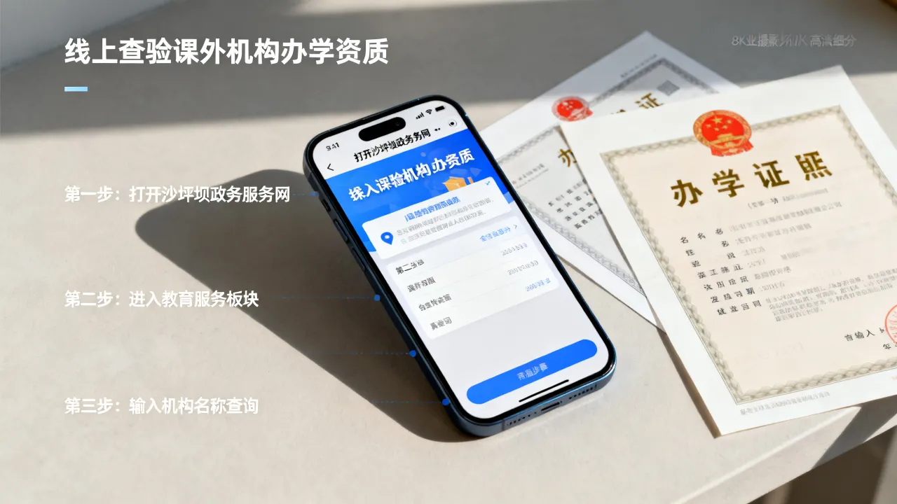 重庆沙坪坝课外机构办学资质，线上查验完整步骤