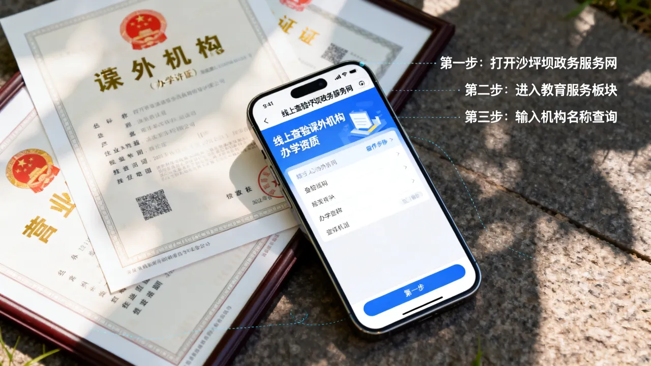 重庆沙坪坝课外机构办学资质，线上查验完整步骤