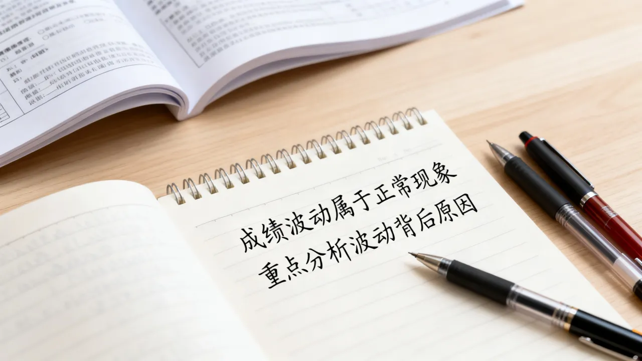 成绩波动属于正常现象，重点分析波动背后原因