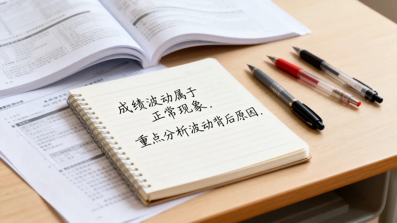 成绩波动属于正常现象，重点分析波动背后原因