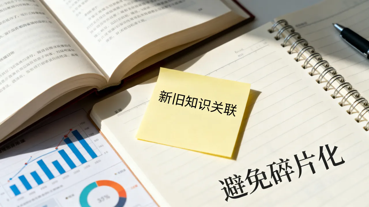 新旧知识点建立关联，避免知识碎片化孤立记忆
