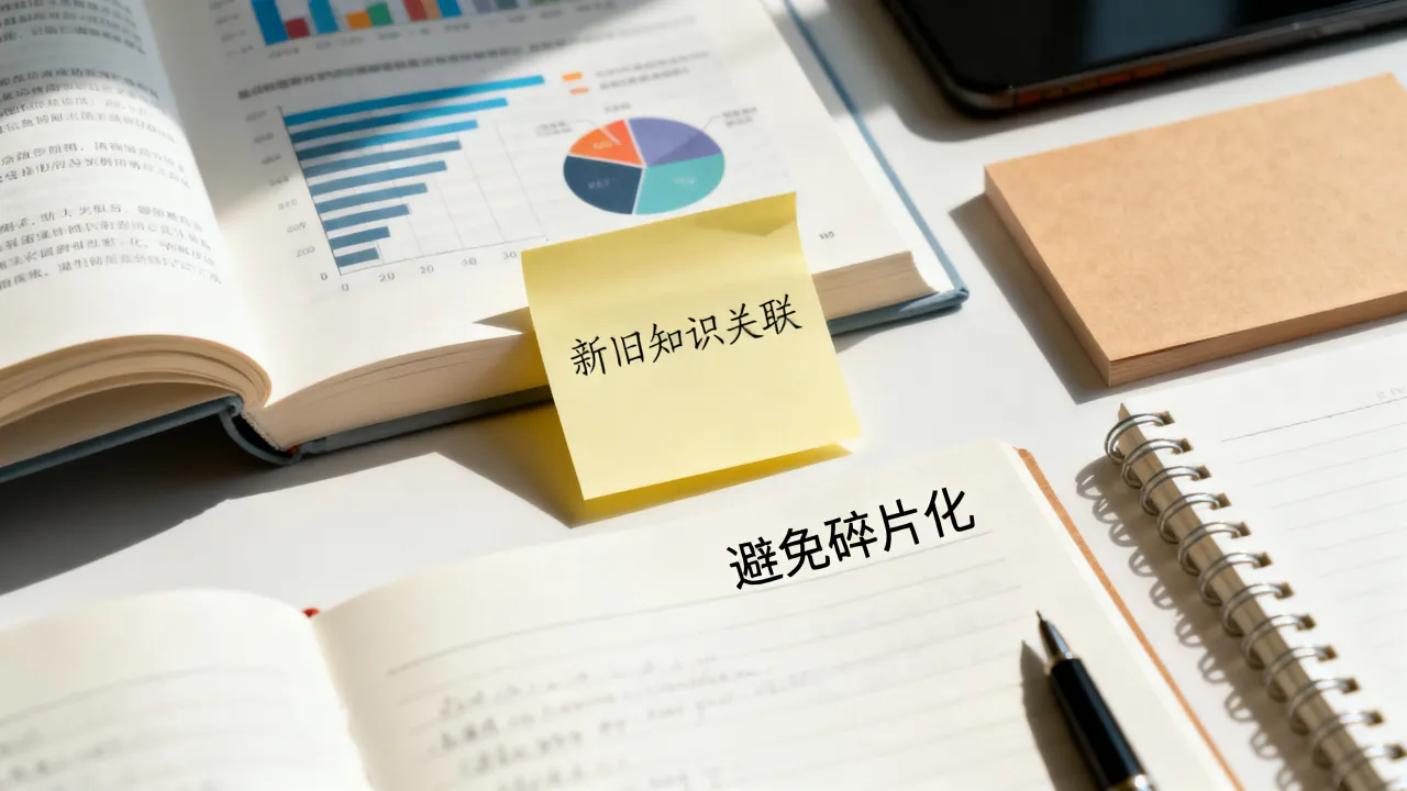 新旧知识点建立关联，避免知识碎片化孤立记忆