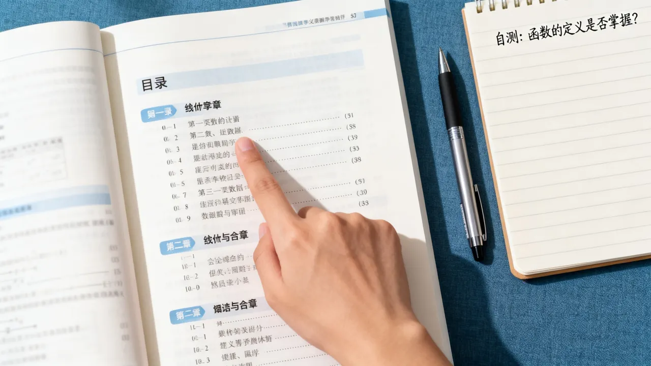 课本目录使用技巧：借助目录自测知识点掌握程度