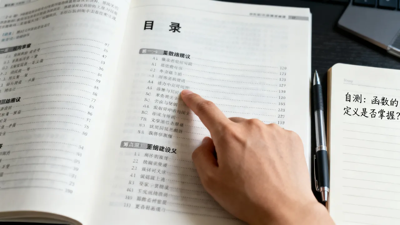 课本目录使用技巧：借助目录自测知识点掌握程度