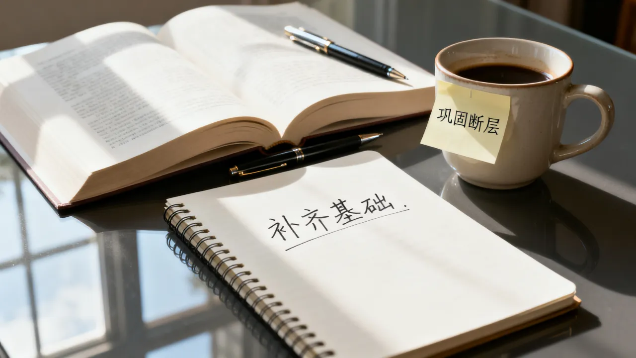 学习进度落后，不要急于追赶，优先补齐断层基础