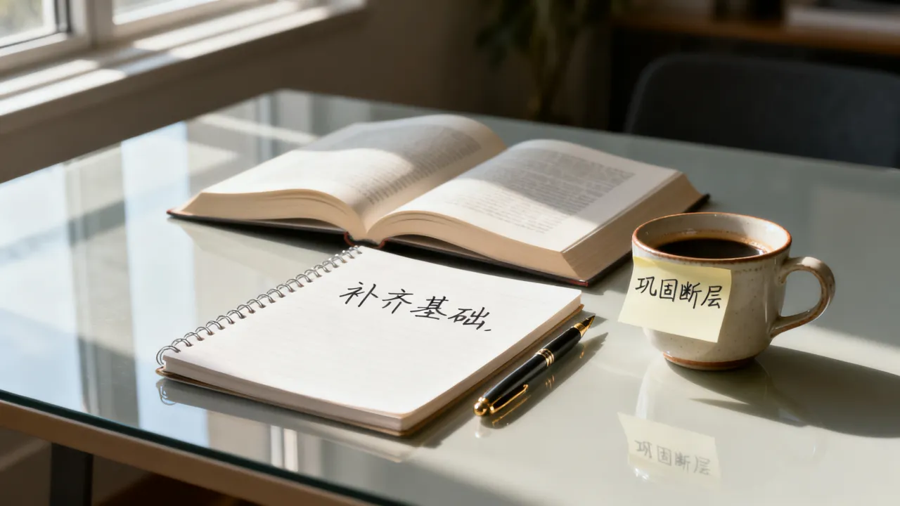 学习进度落后，不要急于追赶，优先补齐断层基础