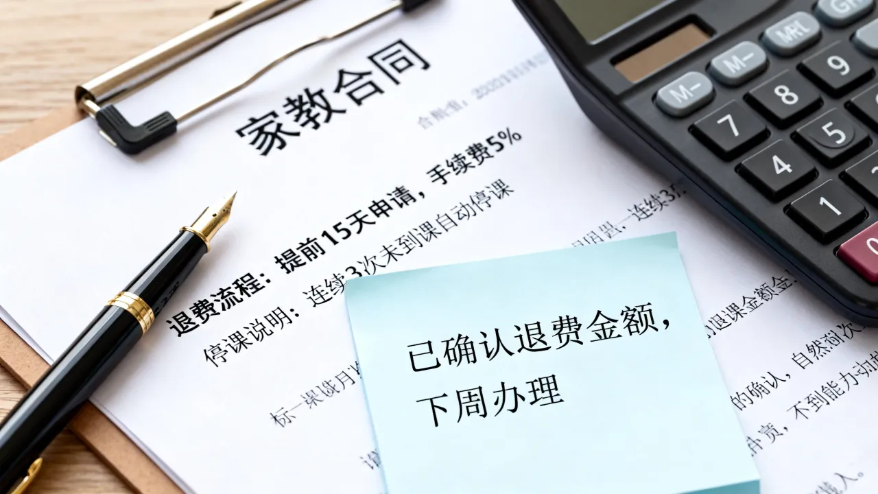 重庆渝北区家教退费、停课相关约定，提前沟通清楚