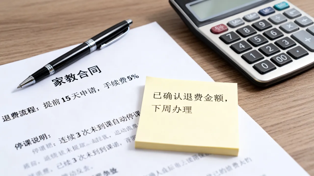 重庆渝北区家教退费、停课相关约定，提前沟通清楚