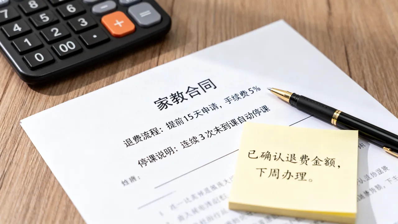 重庆渝北区家教退费、停课相关约定，提前沟通清楚