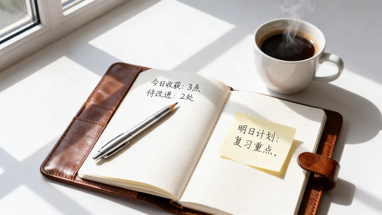 学习复盘模板：每天 5 分钟梳理当日收获与问题