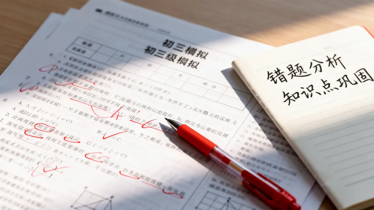 初三模拟试卷使用方法，不只关注分数更重视错题