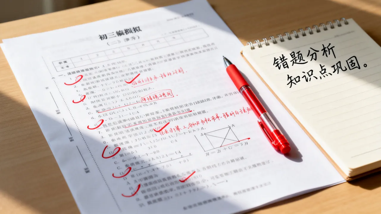 初三模拟试卷使用方法，不只关注分数更重视错题