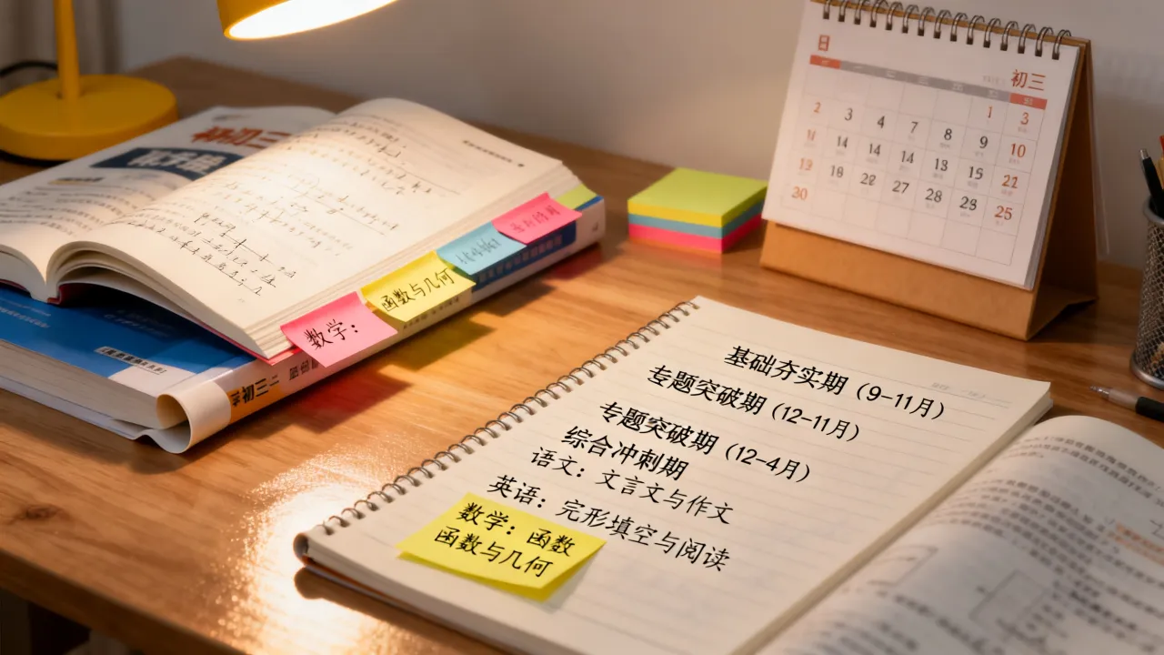 初三全年学习节奏规划，分阶段梳理复习重点